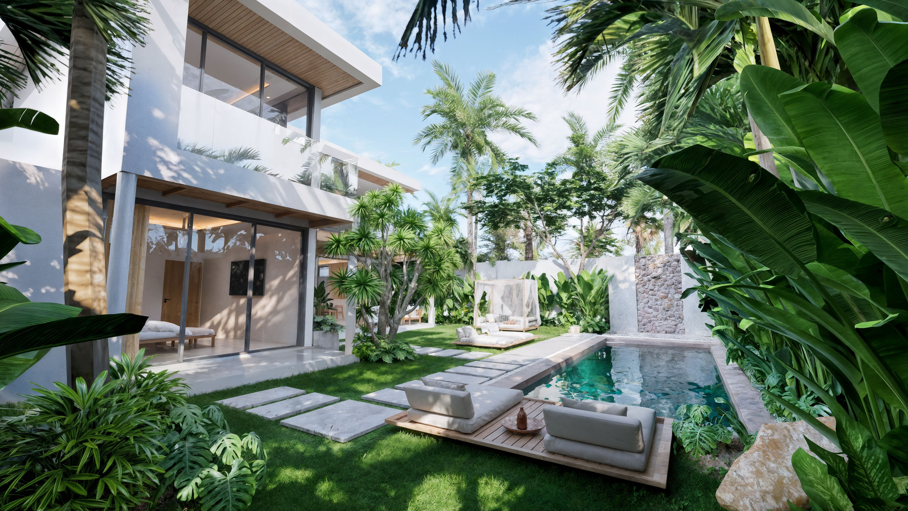 Pool garden and lounge